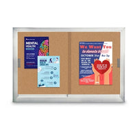Indoor Bulletin Boards with 2 or 3 Sliding Glass Doors | Classic Mitered Metal Cabinet in 20+ Sizes
