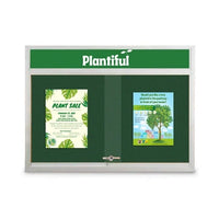 Indoor Bulletin Cork Boards 60" x 30" with Personalized Message Header (2 Sliding Glass Doors)