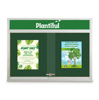 Indoor Bulletin Cork Boards 60" x 30" with Personalized Message Header (2 Sliding Glass Doors)