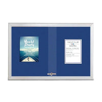 Indoor Enclosed Bulletin Cork Boards 60 x 40 with Sliding Glass Doors + Radius Edge Metal Cabinet Corners