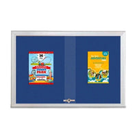 Indoor Enclosed Bulletin Cork Boards 96 x 30 with Sliding Glass Doors (with RADIUS EDGE)