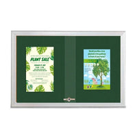 Indoor Enclosed Bulletin Cork Boards 96 x 36 with Sliding Glass Doors (with RADIUS EDGE)