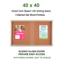 Sliding Glass Doors Indoor 40x40 Enclosed Bulletin Boards (Wood Framed)