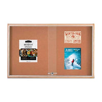 Sliding Glass Doors Indoor 60x30 Enclosed Bulletin Boards (Wood Framed)