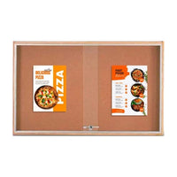 Sliding Glass Doors Indoor 72x24 Enclosed Bulletin Boards (Wood Framed)