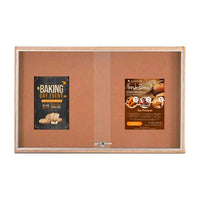Sliding Glass Doors Indoor 72x48 Enclosed Bulletin Boards (Wood Framed)