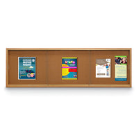 Sliding Glass Doors Indoor 84x24 Enclosed Bulletin Boards (Wood Framed)