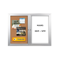 Enclosed 2-Door INDOOR Combo Board 60x48 | Cork Bulletin Board & Dry Erase Marker Board