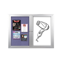 Enclosed 2-Door INDOOR Combo Board 60x60 | Cork Bulletin Board & Dry Erase Marker Board