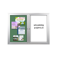 Enclosed 2-Door INDOOR Combo Board 72x30 | Cork Bulletin Board & Dry Erase Marker Board