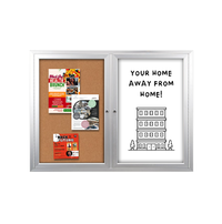 Enclosed 2-Door INDOOR Combo Board 72x36 | Cork Bulletin Board & Dry Erase Marker Board