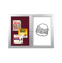 Enclosed 2-Door INDOOR Combo Board 84x36 | Cork Bulletin Board & Dry Erase Marker Board