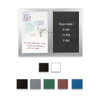 Enclosed 2-Door INDOOR Combo Board 84x24 | Changeable FELT Letter Board & Dry Erase Marker Board