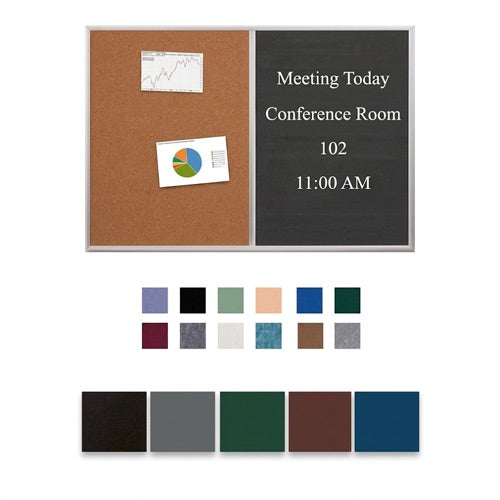 Combo Board 24x12 Metal Framed Cork Bulletin Letter Board (Open Face with Silver Trim)