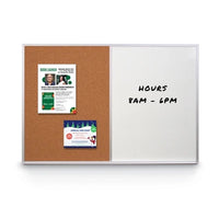Value Line Magnetic Combo Board 36x60 Metal Framed Cork Bulletin Marker Board (Open Face with Silver Trim)