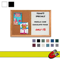 Decorative 20" x 30" Combo Bulletin Board & Magnetic Dry Erase White - Black Marker Board