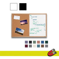 Combo Board 14x14 Wood Framed Cork Bulletin Magnetic Marker Board (Open Face with Wood Trim)