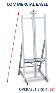 COMMERCIAL Aluminum Studio Easel 68" High with Superior Strength, is Lightweight, Portable, Easy-to-Store