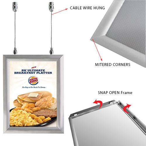 2-Sided Ceiling Display 8.5x11 Snap Frame 1
