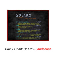 VALUE LINE 12x96 BLACK CHALK BOARD with WOOD FRAME BORDER (SHOWN IN LANDSCAPE ORIENTATION)