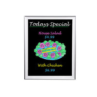 SATIN SILVER ENCLOSED MARKER BOARD DISPLAY