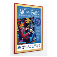 SLIM DESIGN (1" OVERALL DEPTH) FOR RED METAL CLASSIC PICTURE FRAMES 12x16 WITH YELLOW MATBOARD