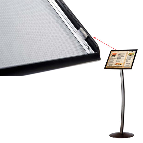 Curved Post Display Stand with Snap Open Rotating Sign Frame 18x22 ...