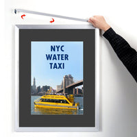 EURO-STYLE TOP OR SIDE LOADER FRAME 10x12 COMES WITH A FRAME CAP TO FILL THE SLOT OPENING (SHOWN WITH 4" WIDE MATBOARD)