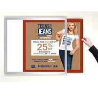 SIDE LOADER SIGN FRAME 13" x 19" WITH 1" WIDE MAT BOARD (SHOWN IN SILVER WITH CHAPS MATBOARD)