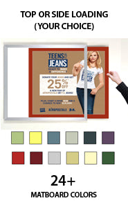 Designer Euro Style Slide In Picture Frame for Posters 8.5x11 + 1" Wide Matboard