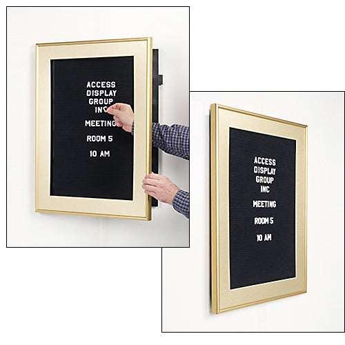 SwingFrame Designer Letter Board, Swing Open Metal Frame Profile with Matboard in 6 Sizes + Custom