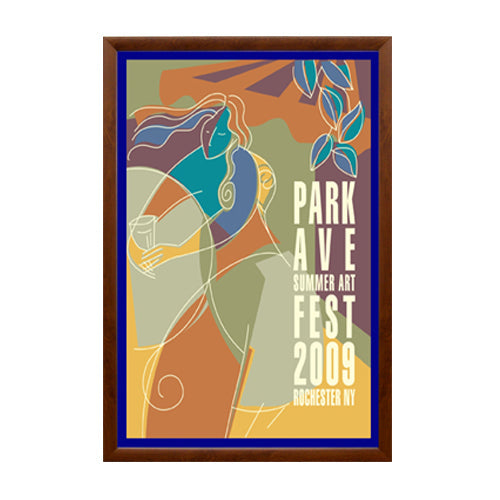 20x28 OAK WOOD SNAP FRAME (SHOWN WITH 1" NEWPORT BLUE MATBOARD)