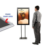 24x48 DOUBLE POLE FLOOR STAND with BOLD 2 1/2" WIDE SNAP FRAME (not shown to scale)