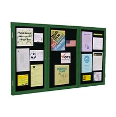 72x36 ECO-Design Indoor Bulletin Board Triple Door in 6 Faux Wood