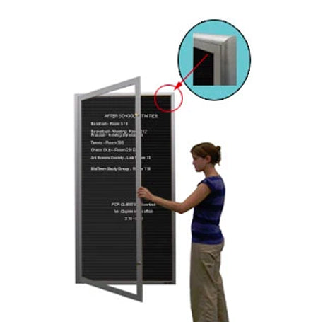 Extra Large Radius Edge Enclosed Letter Boards Display Cases