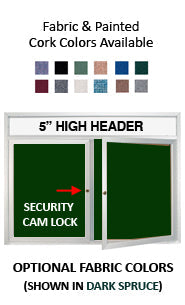 2-3 Door Enclosed Bulletin Boards with Smooth Rounded Corners