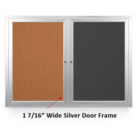 48x48 DRY ERASE / CORK COMBINATION HAS MITERED (SQUARE) CORNERS