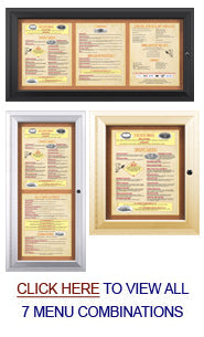 Indoor Enclosed Menu Cases for 11" x 14" Portrait Menu (Radius Edge) Sizes