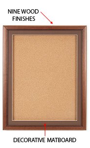 Extra Large Designer Wood Enclosed Cork Bulletin Board SwingFrames | Swing Open Frame 15+ Sizes