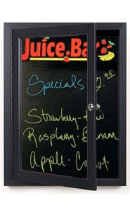 SwingCase Extra Large Indoor Enclosed Dry Erase Black Marker Board Display Case