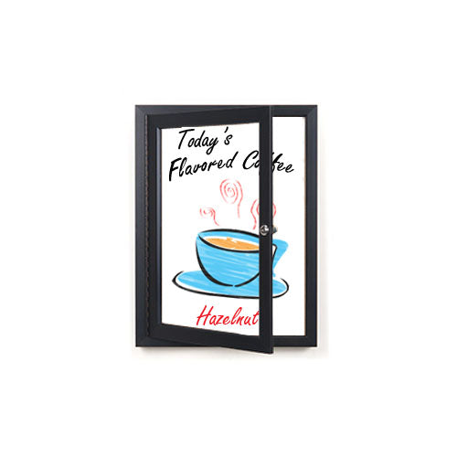 SwingCase Extra Large Indoor Enclosed Dry Erase Marker Board LED Lighted | White Board Porcelain on Steel Writing Surface