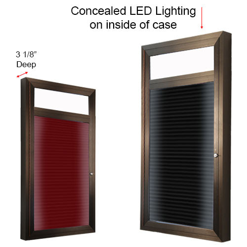 Extra Large Outdoor Enclosed Letter Boards with Posts, Header & LED Lights | Smooth Radius Edge Cabinet 15+ Sizes