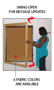 Extra Large Wide Wood 24 x 96 Enclosed Bulletin Cork Board SwingFrames