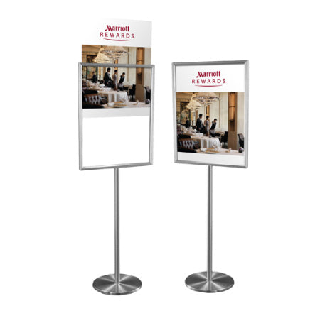 20x20 Deluxe Hospitality Sign Holder Floorstand, Heavy-Duty Stand with Elegant "Lift Top" Metal Frame