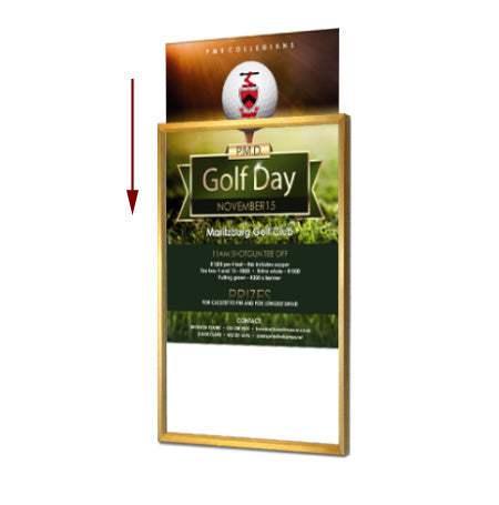 22x28 Upscale Hospitality Sign Holder Wall Poster Displays with Frame Finishes in Brass, Black, and Satin Silver