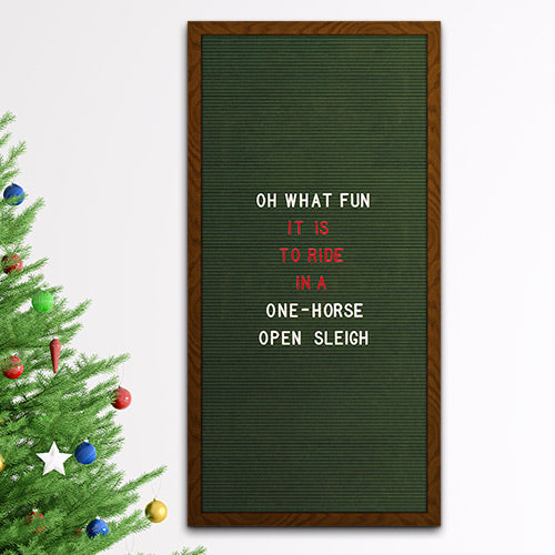 18x36 Wood Framed Green Felt Letter Board | Shown with Walnut Finish and Optional Gold Letters