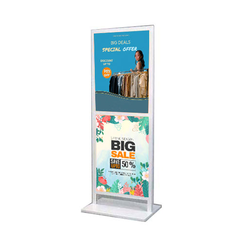 2-Tier Poster Display Floor Stand | 22x28 Sign Holder with Steel Base Display Single or Double-Sided