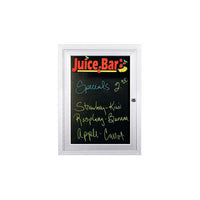 Dry Erase Enclosed Black Marker Boards | Wall Locking Display Case | Black Melamine Writing Surface