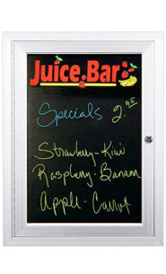 Indoor Enclosed Dry Erase Marker Board SwingCases | Black Board Melamine Surface