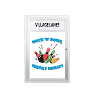 Indoor Wall Mount Enclosed Dry Erase Marker Board Display Case with Personalized Message Header | Melamine White Board Surface